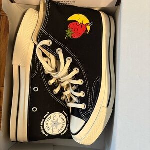 🌻SOLD🌻 Brand New Sky High Farm Converse High-Top. Strawberry-Moon design